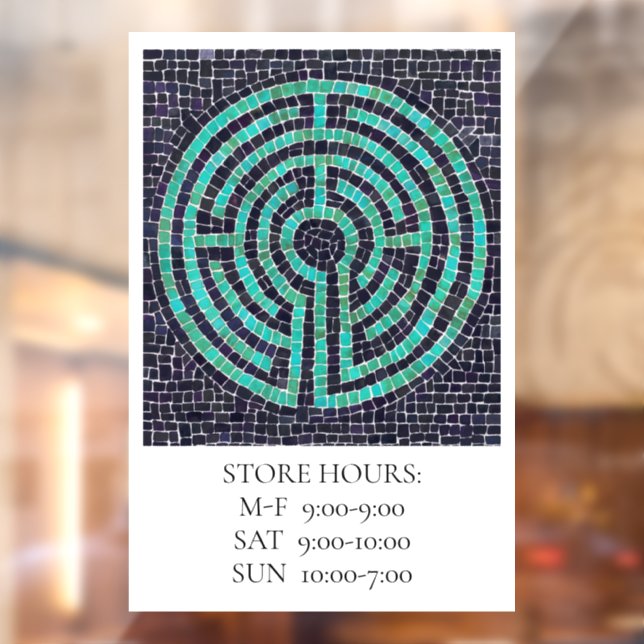 Vinilos Para Cristales LABYRINTH III 12x18 Ventana Cling +Texto - Blanco (Hoja 2)