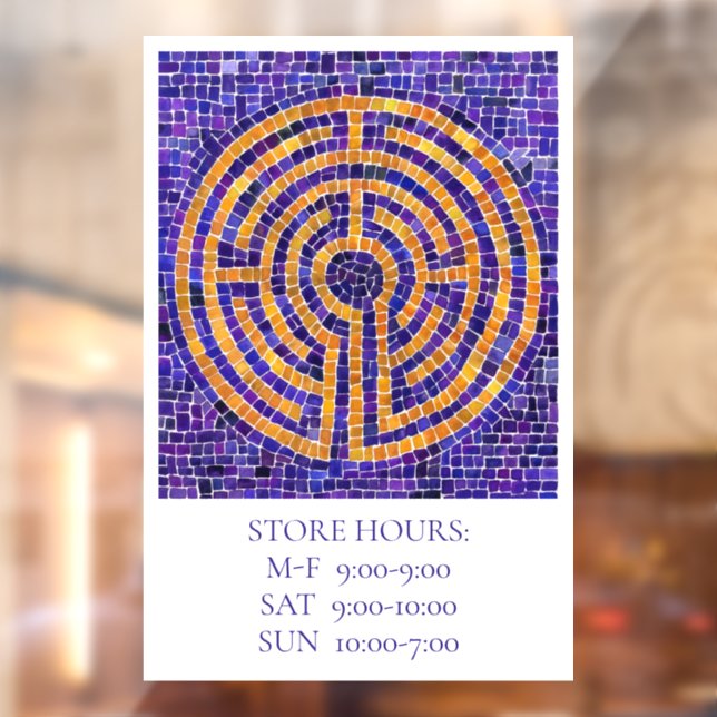 Vinilos Para Cristales LABYRINTH MOSAIC 12x18 Ventana Cling +Texto (Hoja 2)