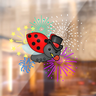 Vinilos Para Cristales Ladybug de Año Nuevo