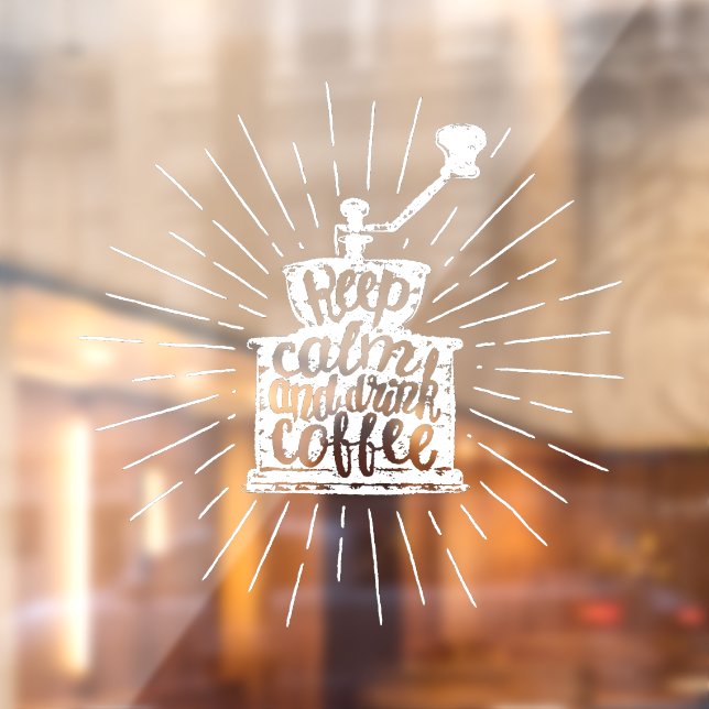 Vinilos Para Cristales Las letras del pastel del café mantienen la calma  (Hoja 2)