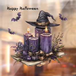Vinilos Para Cristales Las velas púrpuras de Halloween dan miedo