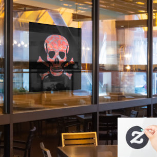 Vinilos Para Cristales Lava Skull negro sq lg ventana clavando la barra t