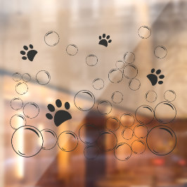 Vinilos Para Cristales lavado mascota Burbujas con un contorno de color n