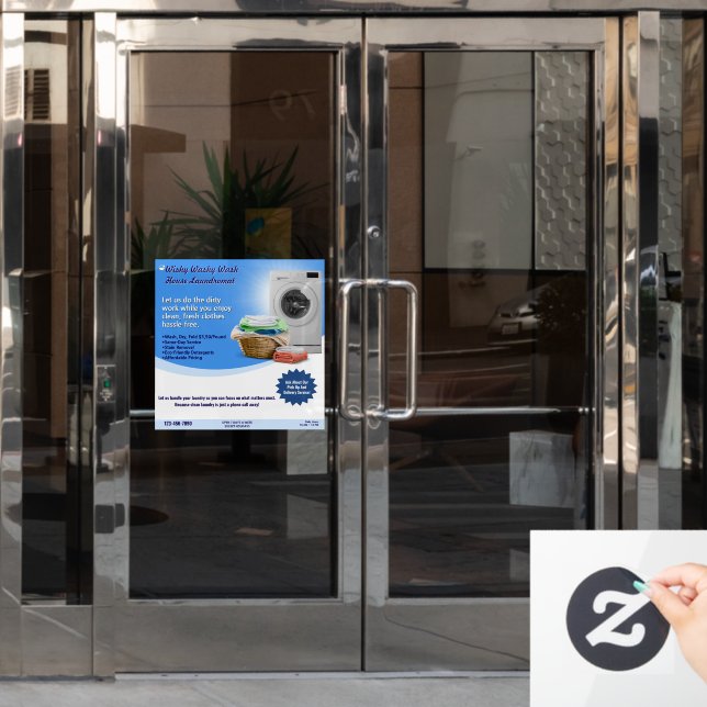 Vinilos Para Cristales Lavado y plegado del servicio de lavandería de per (Puerta de oficina)