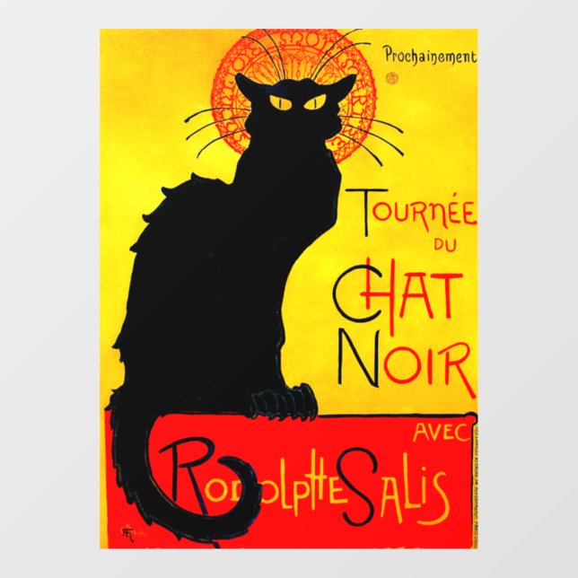 Vinilos Para Cristales Le Chat Noir Vintage (Hoja)