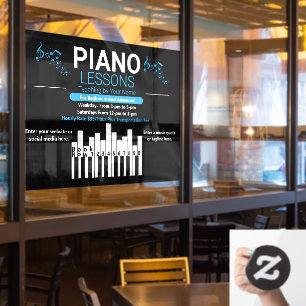 Vinilos Para Cristales Lecciones De Piano Personalizadas Música Profesor