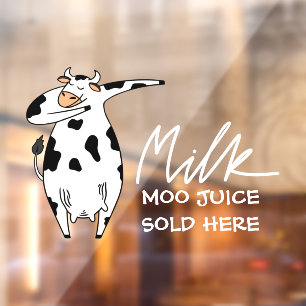 Vinilos Para Cristales Leche de Vaca Divertida Jugo Moo Se Vende Aquí
