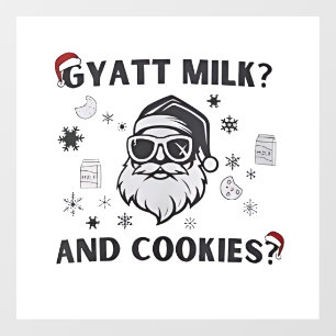 Vinilos Para Cristales Leche Gyatt y Galletas Divertido Santa Gen Alpha