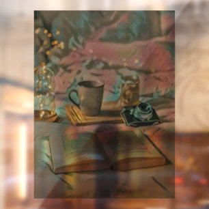 Vinilos Para Cristales Leer libros, beber café