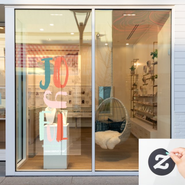 Vinilos Para Cristales Letras de Navidad alegres en escritura boho negrit (Ventana de la tienda)