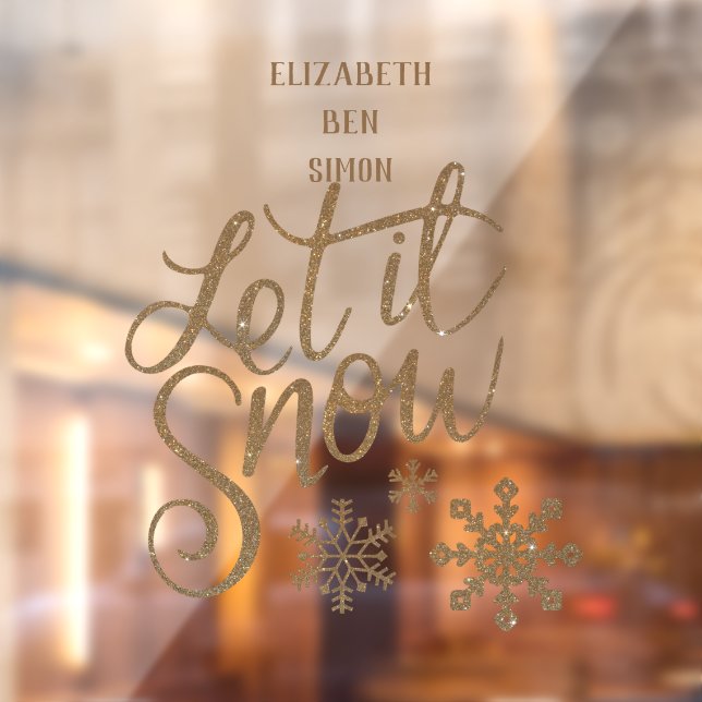 Vinilos Para Cristales Letras doradas hechizo de Navidades de nieve (Hoja 2)
