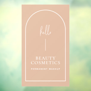 Vinilos Para Cristales Letrero de bienvenida arco rosa rubor 