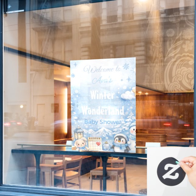 Vinilos Para Cristales Letrero de Bienvenida para Baby Shower | Adorables (Ventana de cafetería)