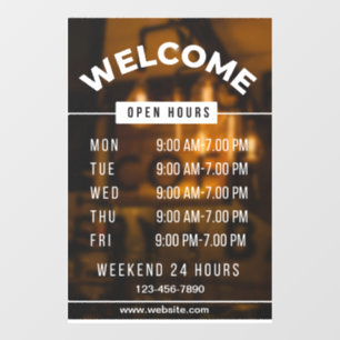 Vinilos Para Cristales Letrero de Horarios de Apertura