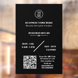 Vinilos Para Cristales Letrero de Horas de Apertura de Tienda con Logotip