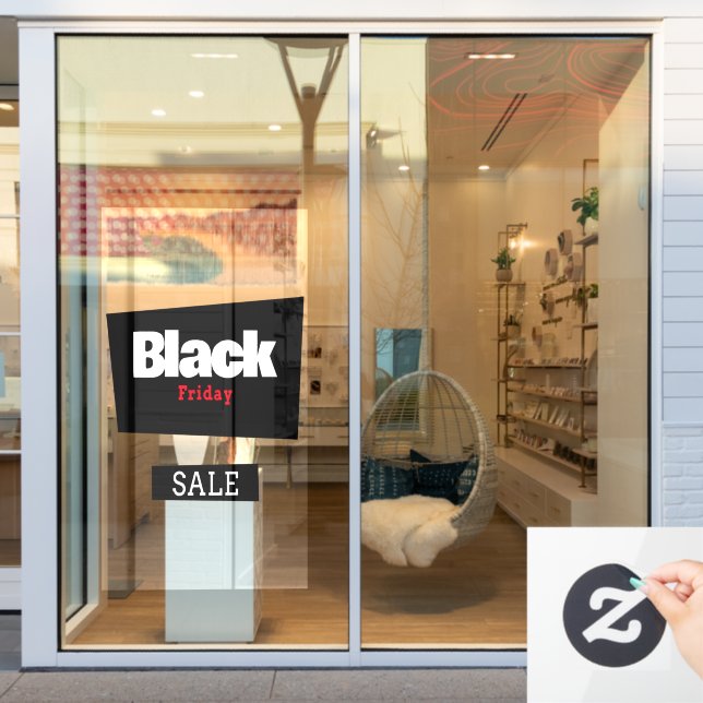 Vinilos Para Cristales Letrero de tienda negro moderno y elegante para el (Ventana de la tienda)