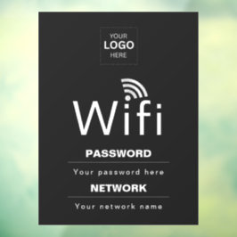 Vinilos Para Cristales Letrero de WiFi Empresarial Personalizado con tu L
