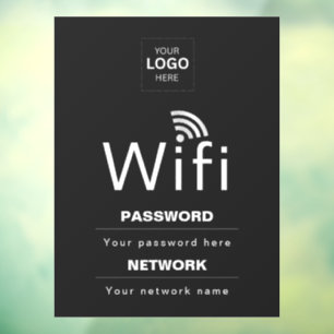 Vinilos Para Cristales Letrero de WiFi Empresarial Personalizado con tu L