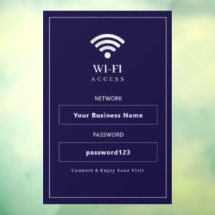 Vinilos Para Cristales Letrero de WiFi moderno personalizado