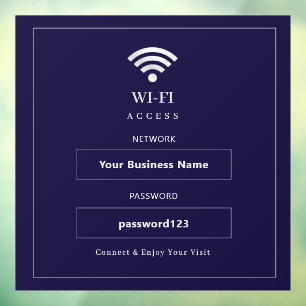 Vinilos Para Cristales Letrero de WiFi moderno personalizado