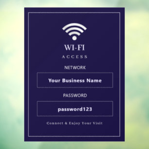 Vinilos Para Cristales Letrero de WiFi moderno personalizado