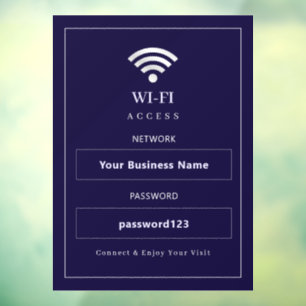 Vinilos Para Cristales Letrero de WiFi moderno personalizado