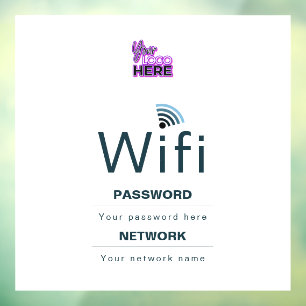 Vinilos Para Cristales Letrero de WiFi personalizado para negocios con su