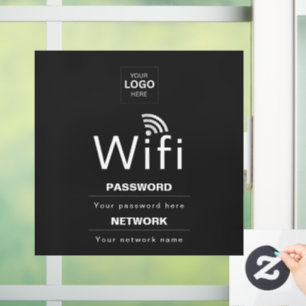 Vinilos Para Cristales Letrero de WiFi personalizado para negocios con tu