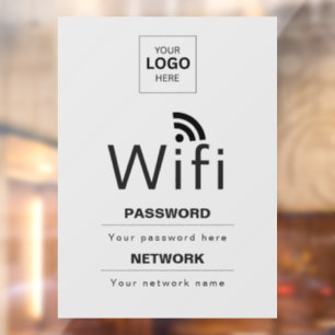 Vinilos Para Cristales Letrero de WiFi personalizado para negocios con tu