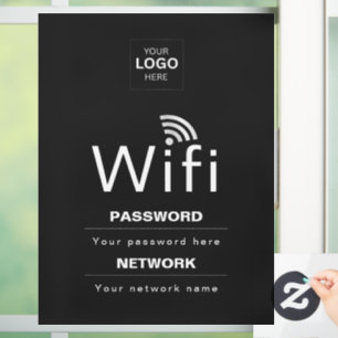 Vinilos Para Cristales Letrero de WiFi personalizado para negocios con tu