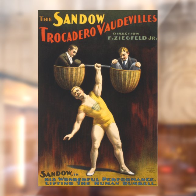 Vinilos Para Cristales Levantador de pesas Eugen Sandow Vaudeville (Hoja 2)
