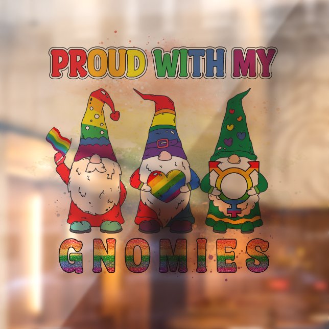 Vinilos Para Cristales LGBT Orgulloso de mis gnomos (Hoja 2)