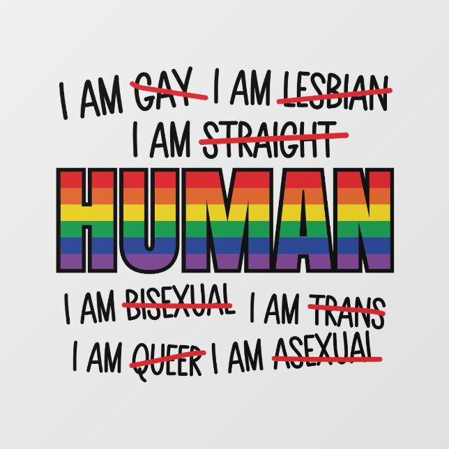 Vinilos Para Cristales LGBT Soy gay, soy humano (Hoja)