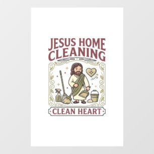 Vinilos Para Cristales Limpieza del Hogar de Jesús Limpia el Corazón Limp