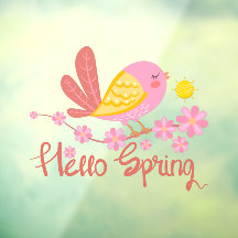 Lindo Pájaro Con Flores Hola Primavera