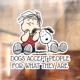 Vinilos Para Cristales Linus consolado con el oído de Snoopy