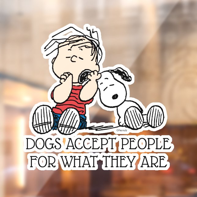 Vinilos Para Cristales Linus consolado con el oído de Snoopy (Hoja 2)