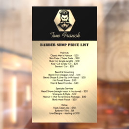 Vinilos Para Cristales Lista de precios de Barbería Profesional negro y d
