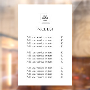 Vinilos Para Cristales Lista de Precios de Logos Blanco Minimalista Mod