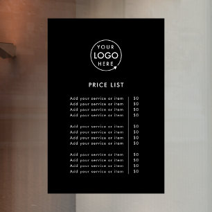 Vinilos Para Cristales Lista de Precios Logotipo Negro Empresarial Prof