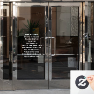 Vinilos Para Cristales Lista detallada de servicios de Spa de Salón de Uñ