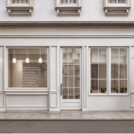 Vinilos Para Cristales Lista frontal de servicios cosméticos de cuidado d