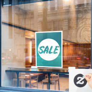 Vinilos Para Cristales Llamada a la ventana de Rótulo de VENTA verde azul