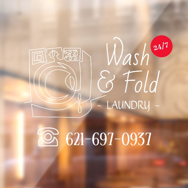 Vinilos Para Cristales Llamada a la ventana de servicio de lavandería (Hoja 2)