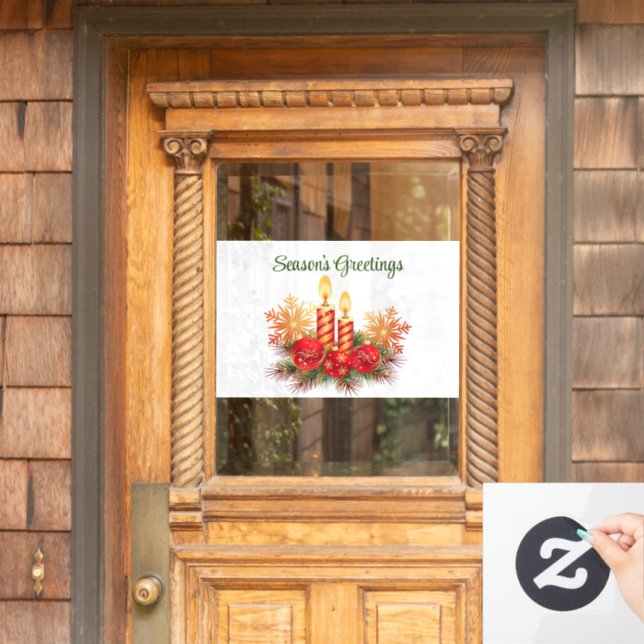 Vinilos Para Cristales Llamada a la ventana de velas de vacaciones (Puerta de casa)
