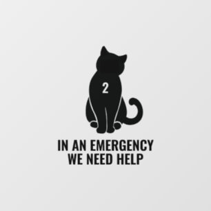 Vinilos Para Cristales Llamada para gatos de emergencia, necesitamos ayud