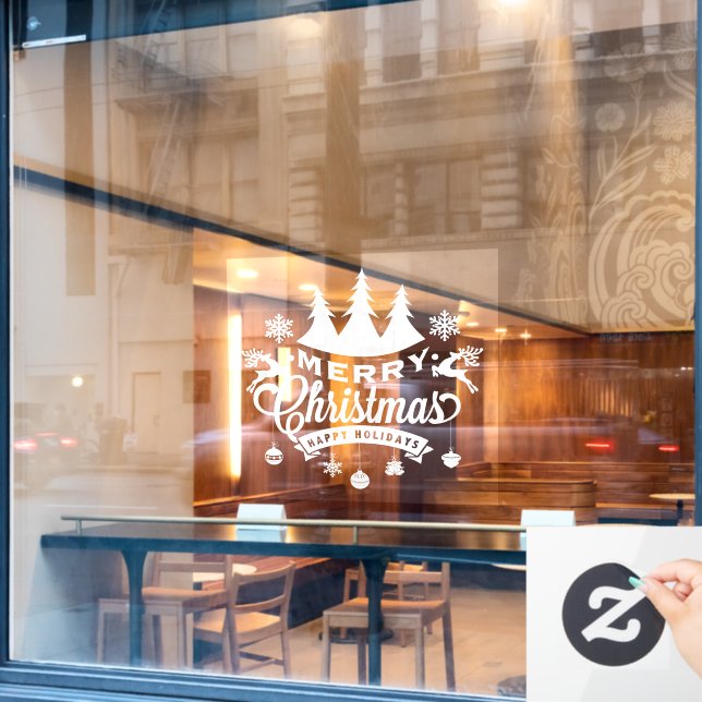 Vinilos Para Cristales Llamado a la ventana de vacaciones de los navidade (Ventana de cafetería)