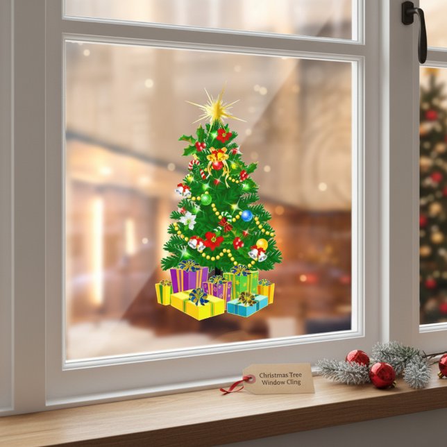 Vinilos Para Cristales Llamado a la ventana del árbol de Navidad (Christmas Tree Window Cling)