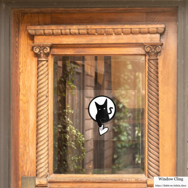 Vinilos Para Cristales Llamado a la ventana del gato (Love Cat Window Cling designed by Poet Adiela Akoo - for a warm Halloween welcome at your door)
