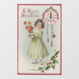 Vinilos Para Cristales Llamado a ventana de Año Nuevo Feliz